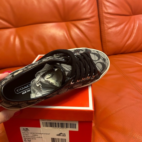 Coach leather/ jeans sneakers/keds /with original box - Picture 5 of 5
